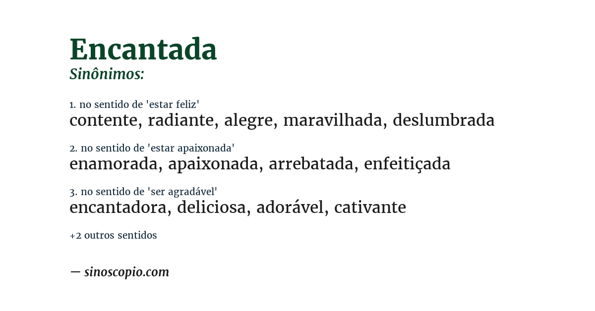 Sinônimo de encantada