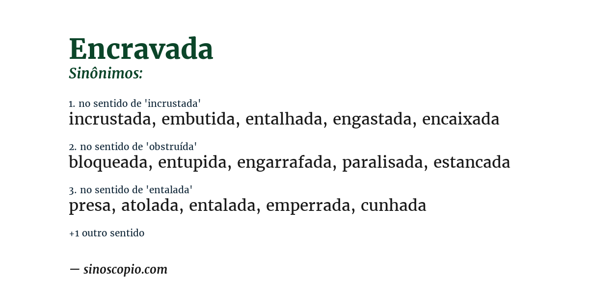 Sinônimo de encravada
