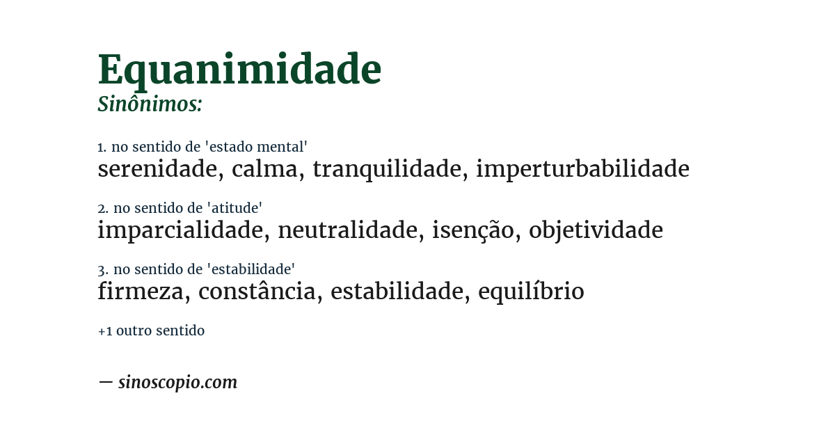 Sinônimo de equanimidade