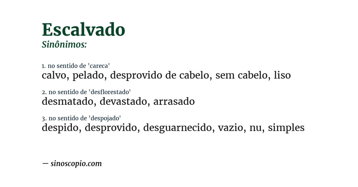 Sinônimo de escalvado