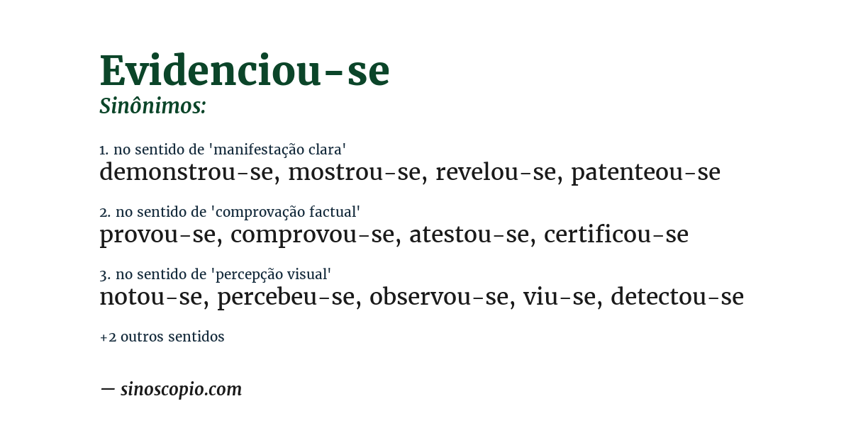 Sinônimo de evidenciou-se