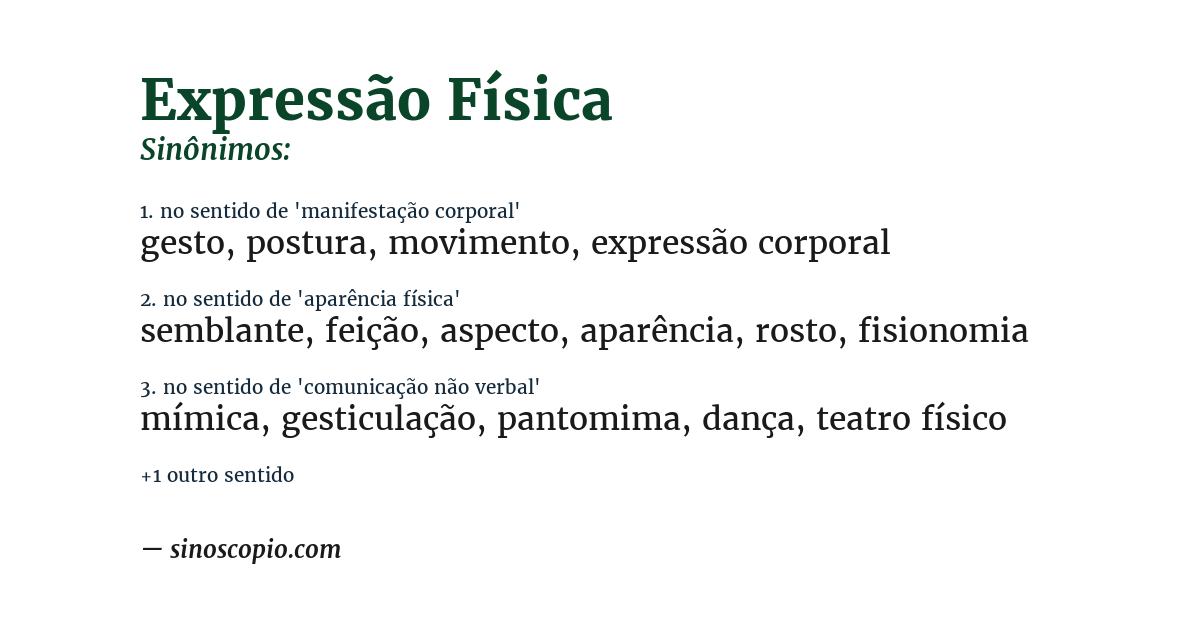 Sinônimo de expressão física