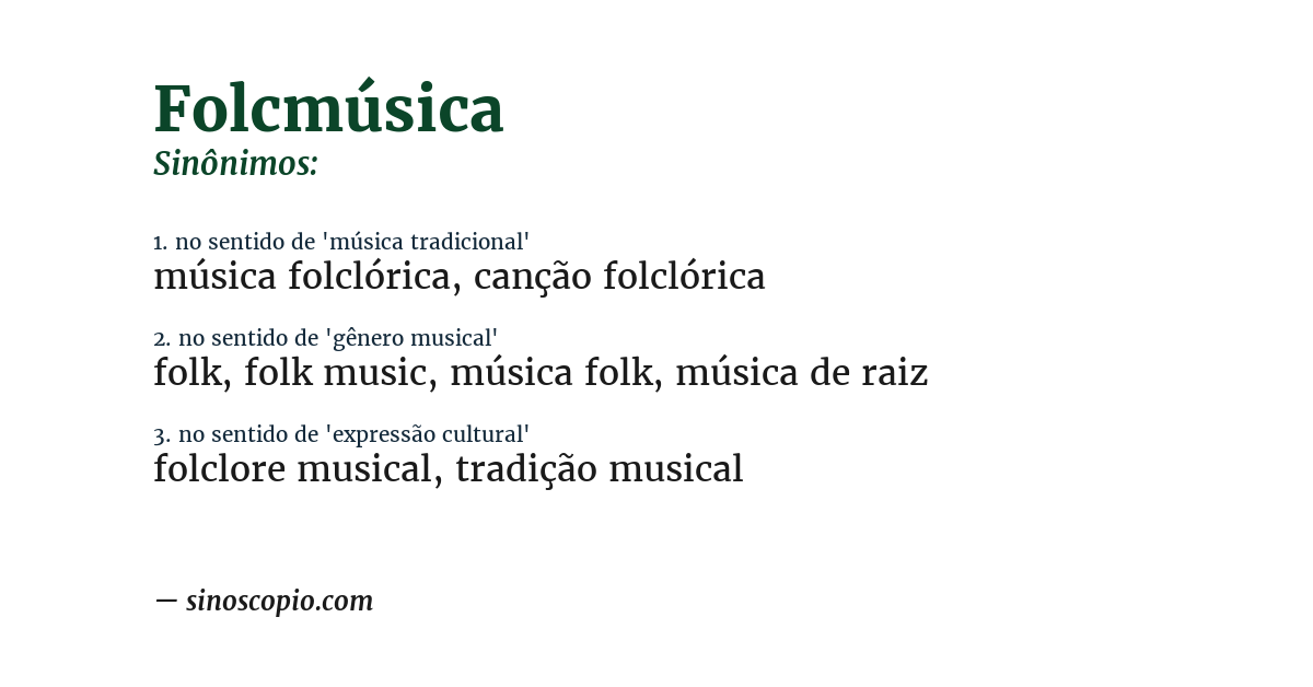 Sinônimo de folcmúsica