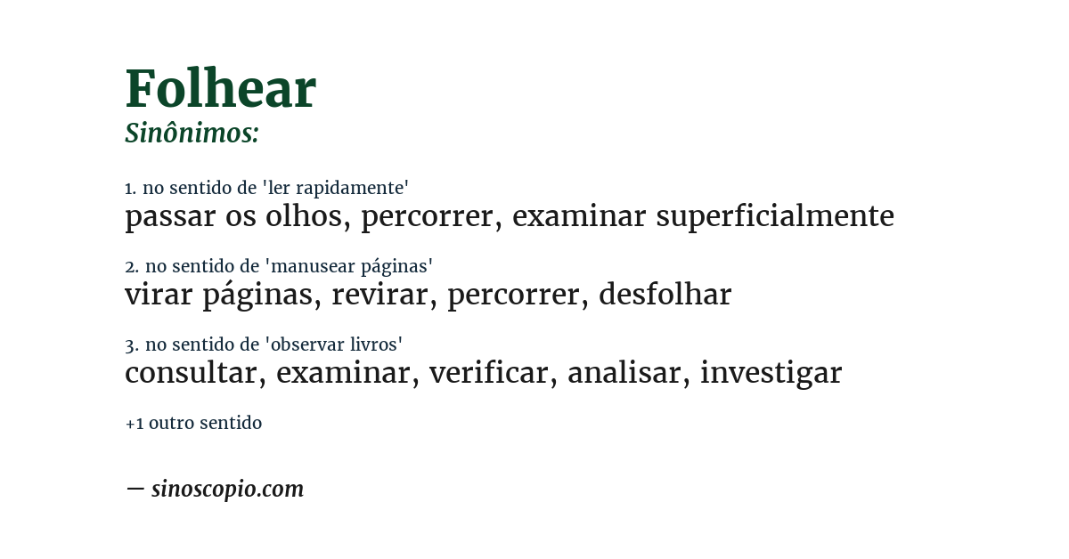 Sinônimo de folhear