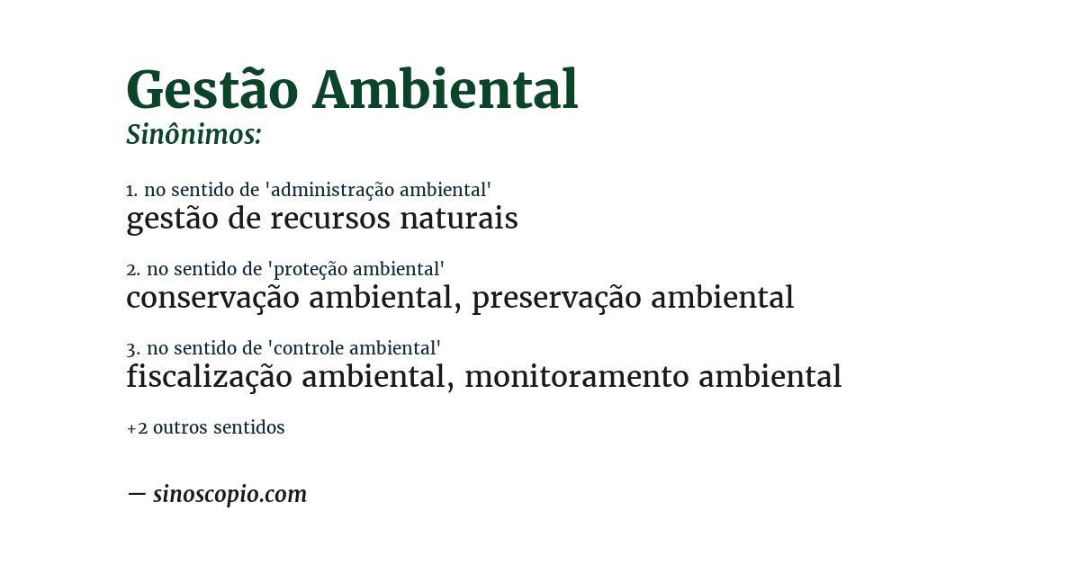Sinônimo de gestão ambiental