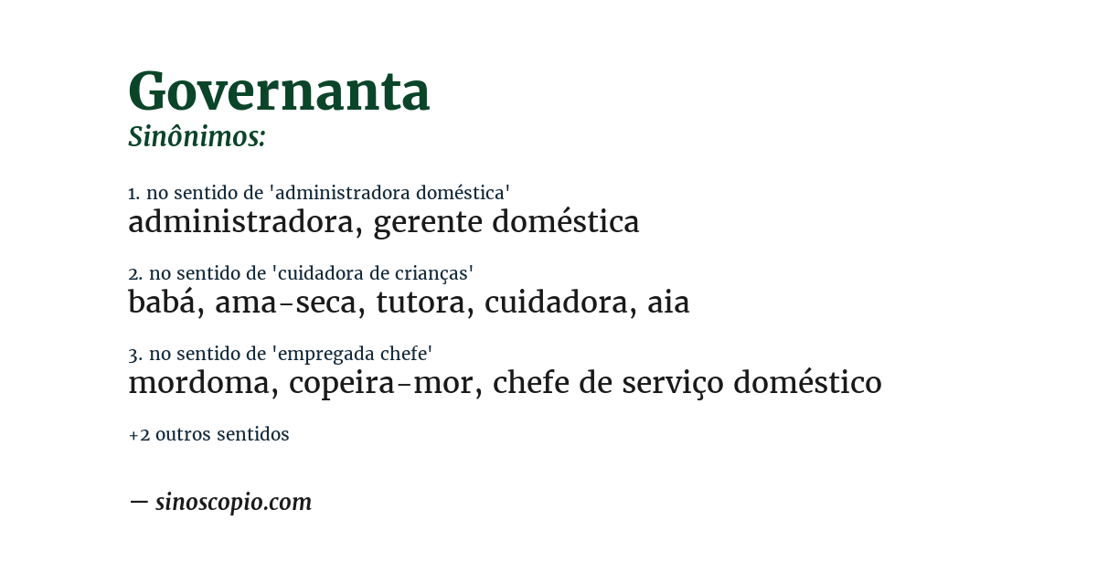 Sinônimo de governanta