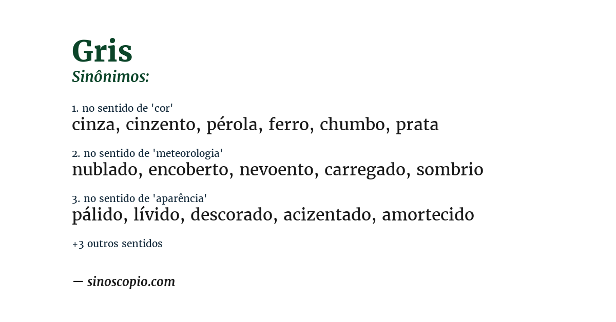Sinônimo de gris
