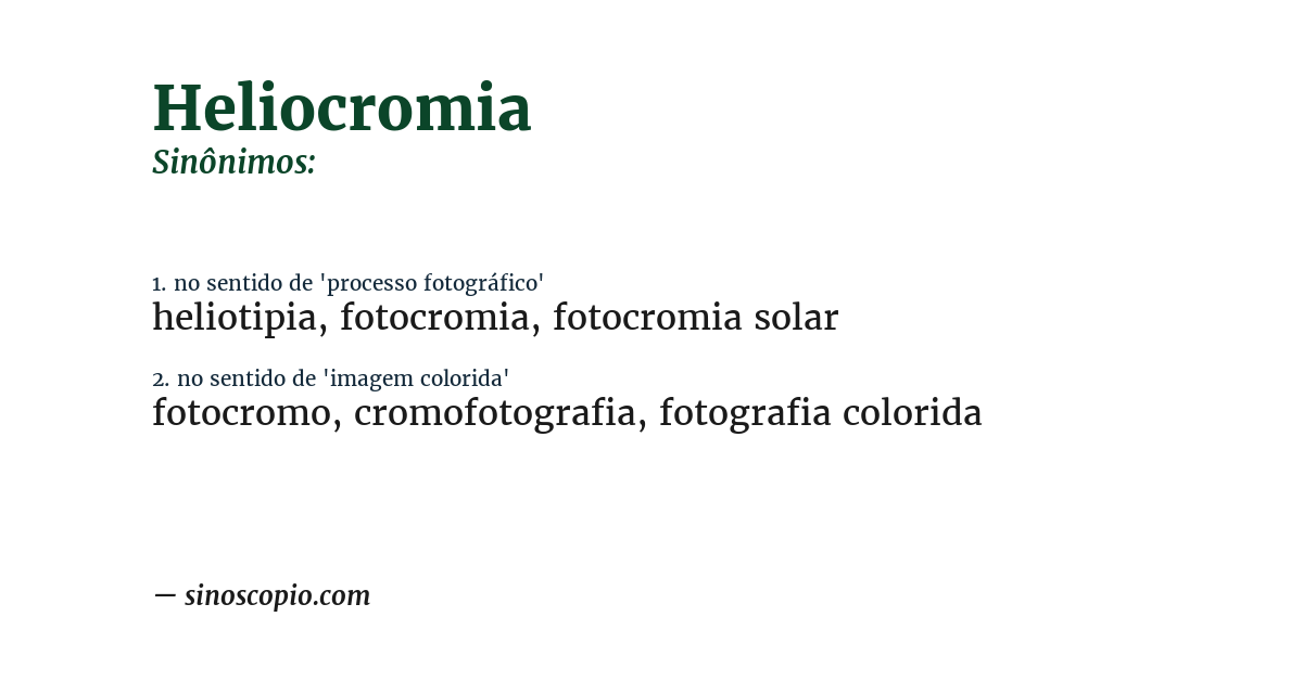 Sinônimo de heliocromia
