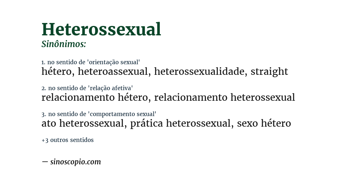 Sinônimo de heterossexual
