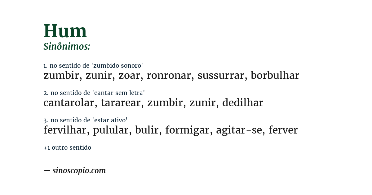 Sinônimo de hum