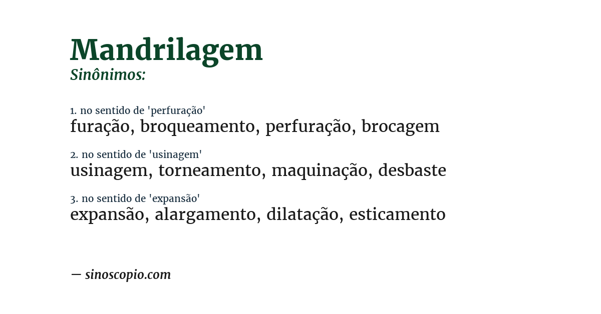 Sinônimo de mandrilagem