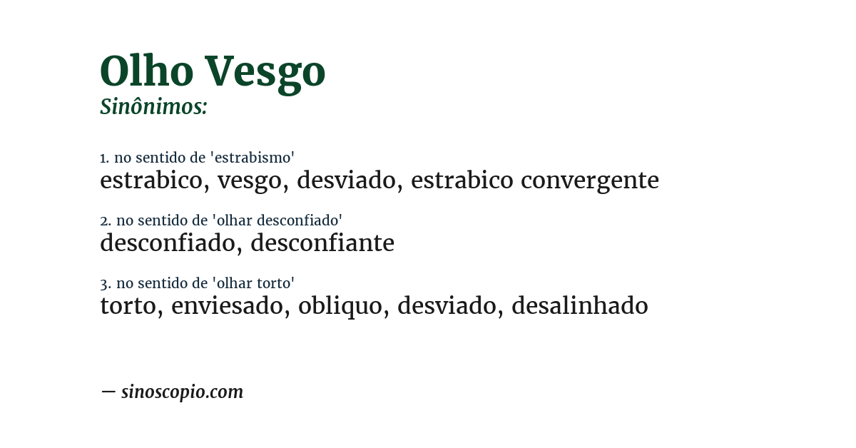 Sinônimo de olho vesgo