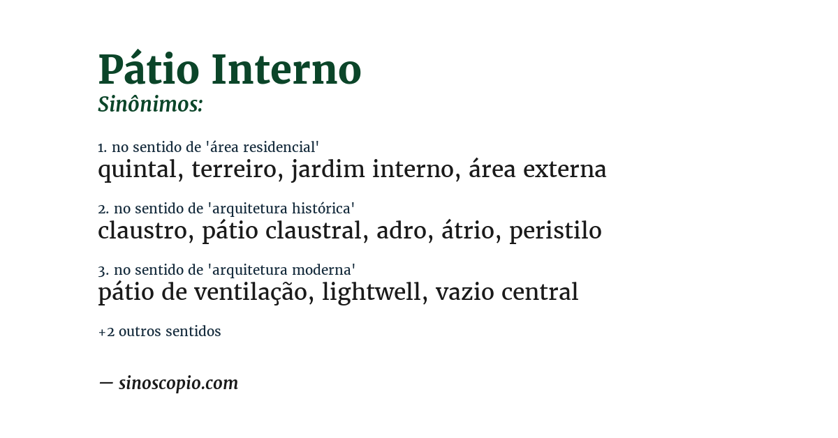 Sinônimo de pátio interno