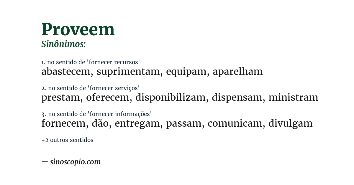 Sinônimo de proveem