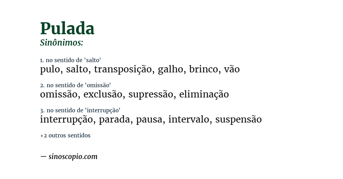 Sinônimo de pulada