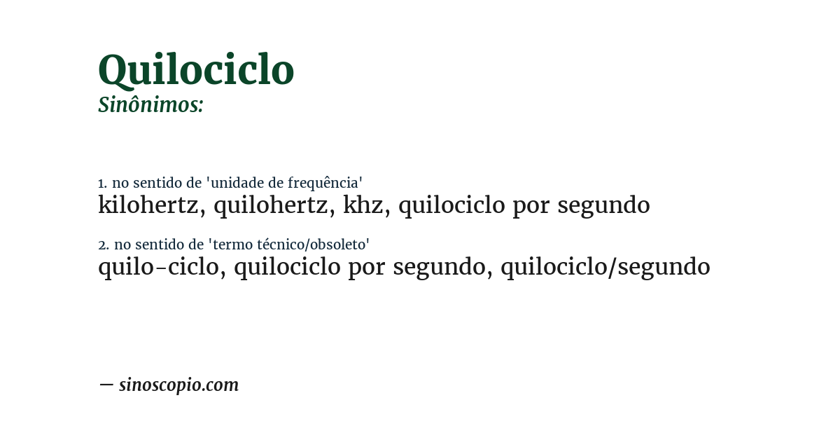 Sinônimo de quilociclo