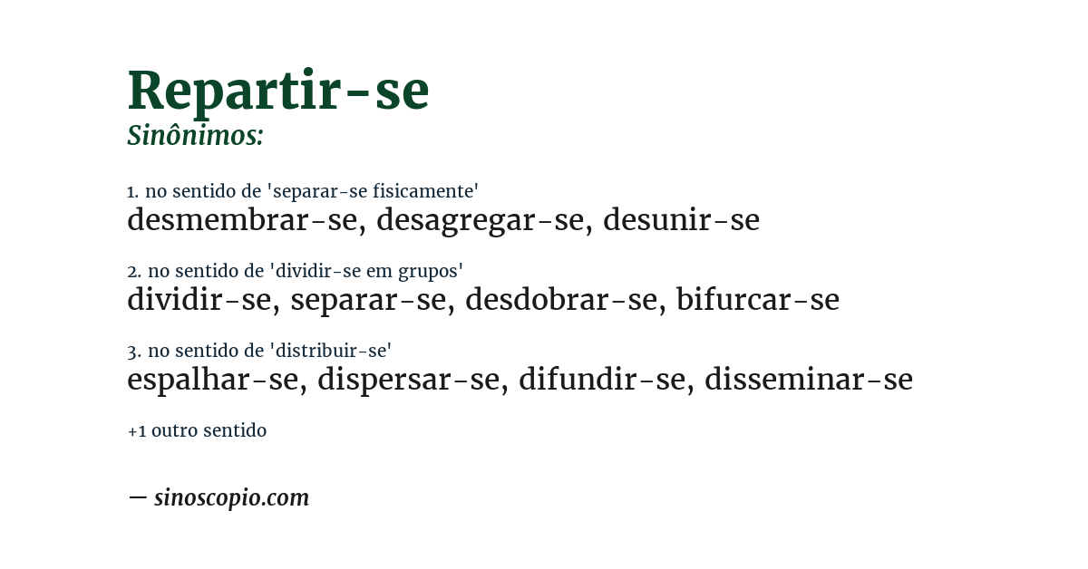 Sinônimo de repartir-se