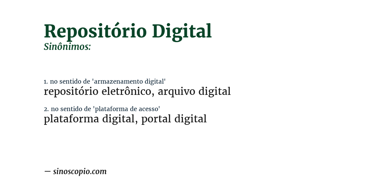 Sinônimo de repositório digital