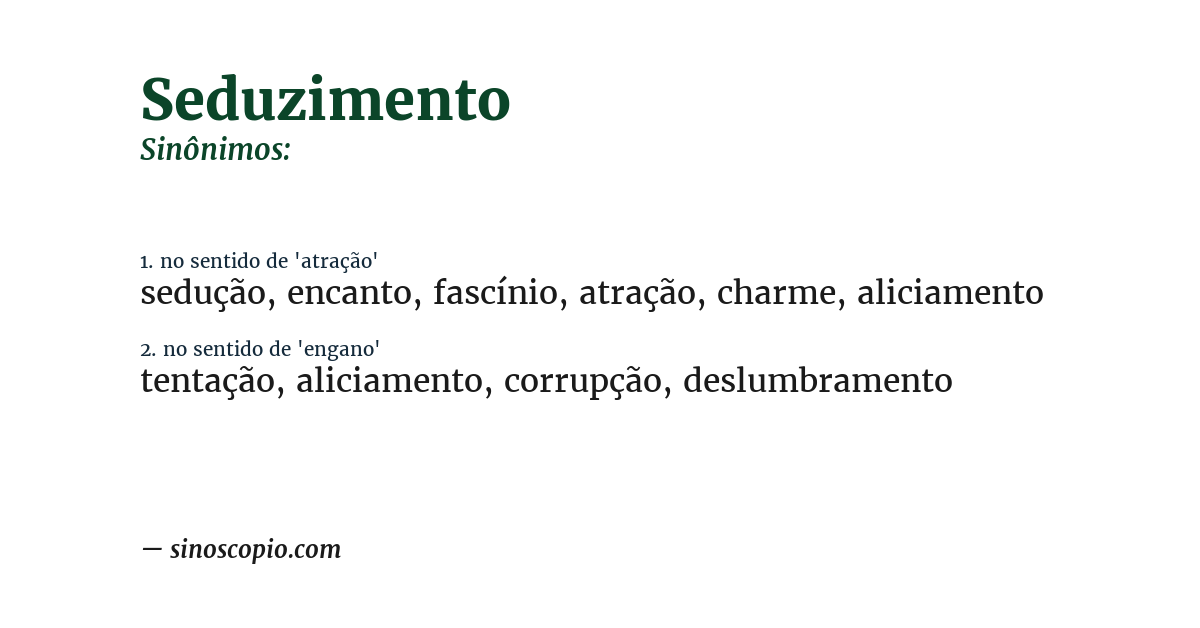 Sinônimo de seduzimento