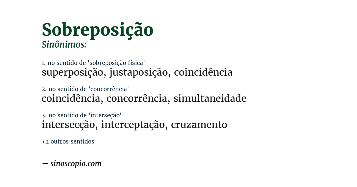 Sinônimo de sobreposição