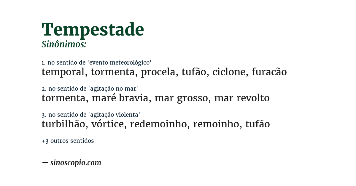 Sinônimo de tempestade