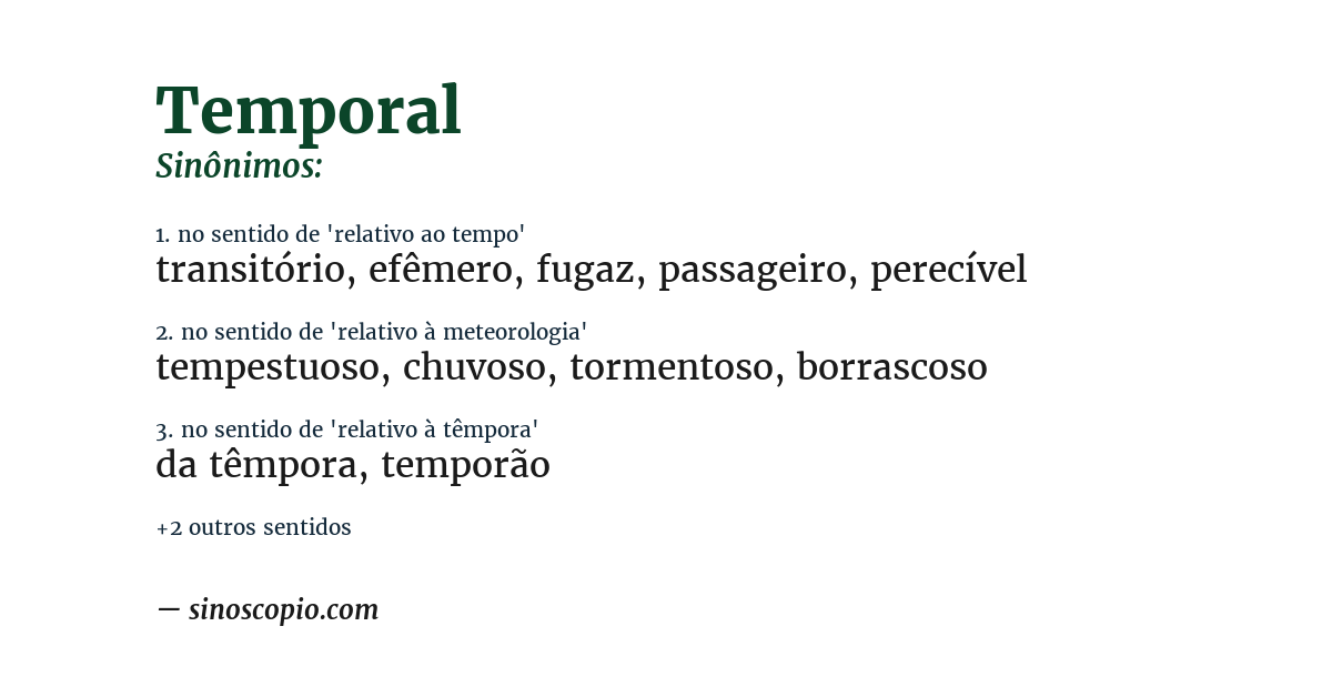 Sinônimo de temporal