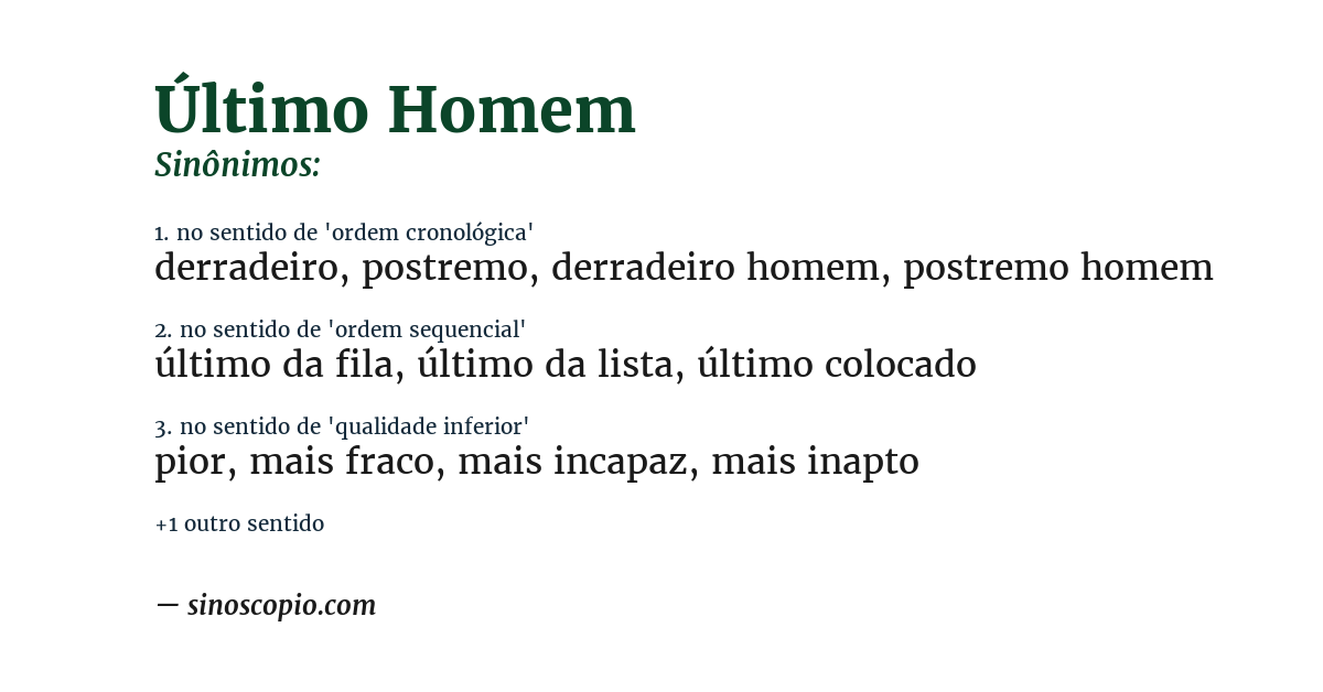 Sinônimo de último homem