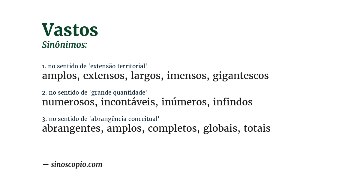 Sinônimo de vastos