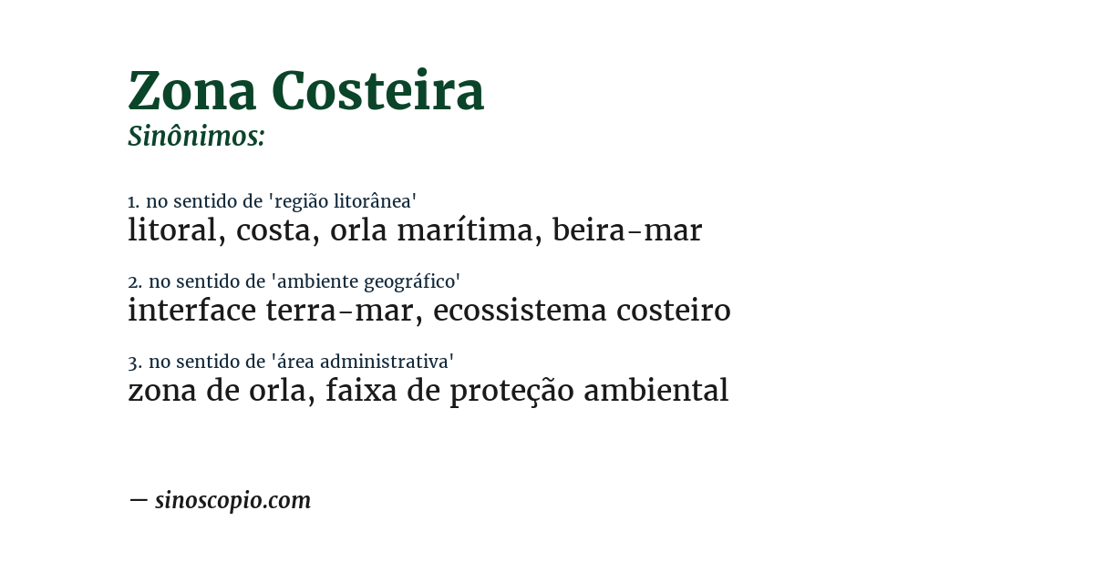 Sinônimo de zona costeira