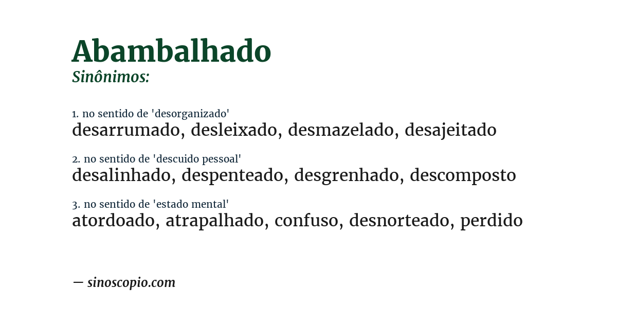 Sinônimo de abambalhado