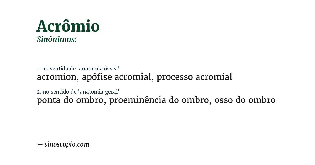 Sinônimo de acrômio