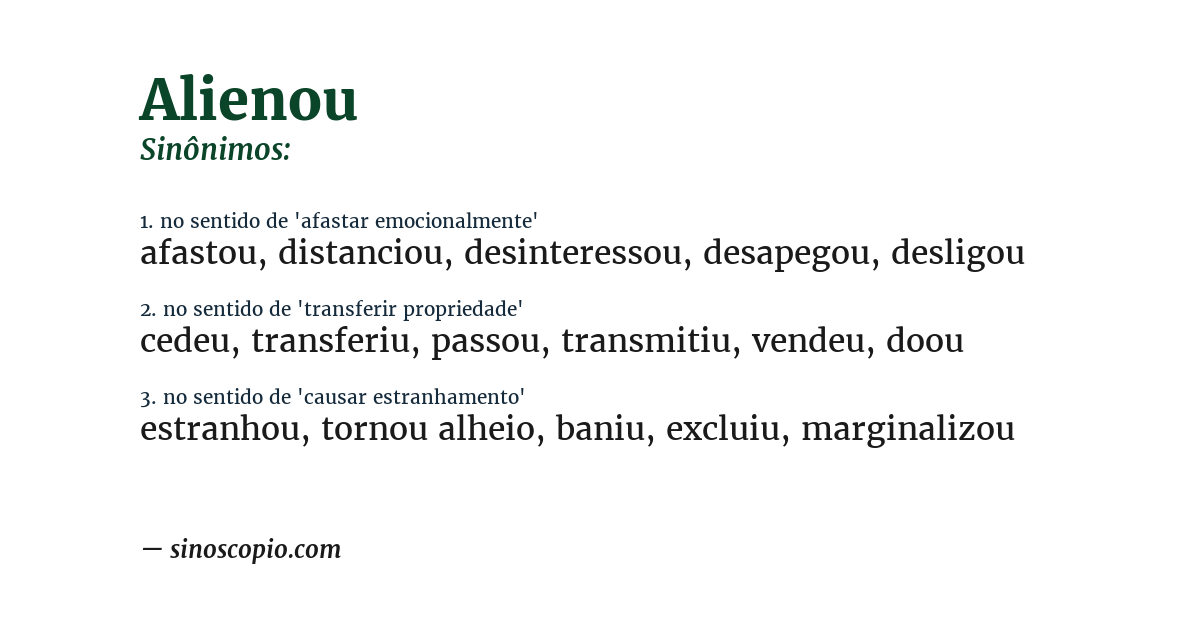 Sinônimo de alienou