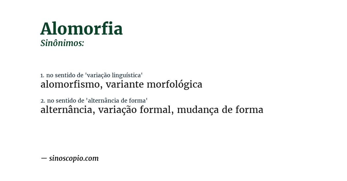 Sinônimo de alomorfia
