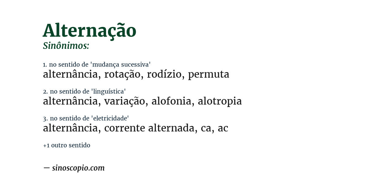 Sinônimo de alternação