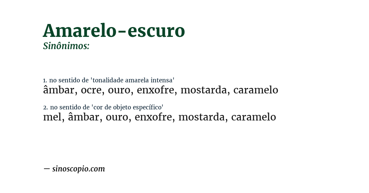 Sinônimo de amarelo-escuro