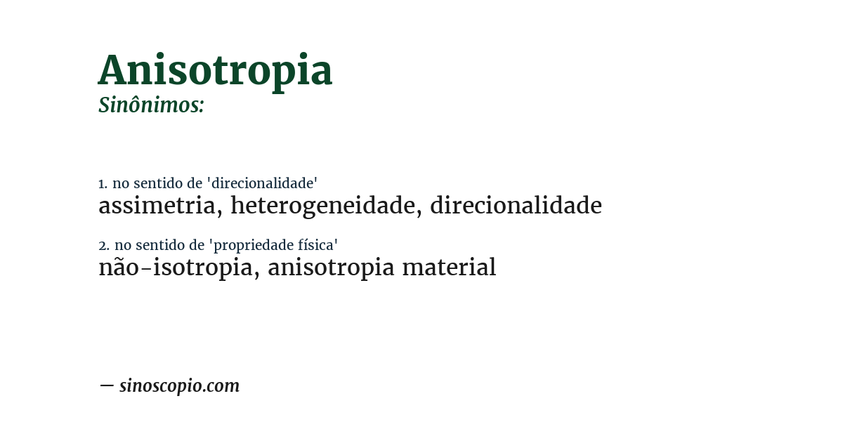 Sinônimo de anisotropia
