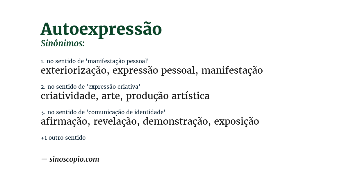 Sinônimo de autoexpressão