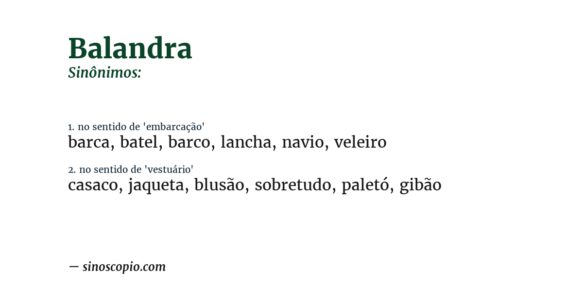 Sinônimo de balandra