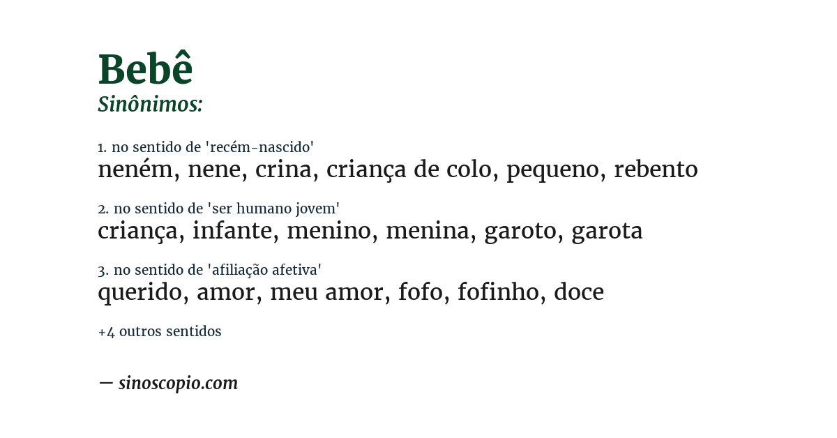 Sinônimo de bebê