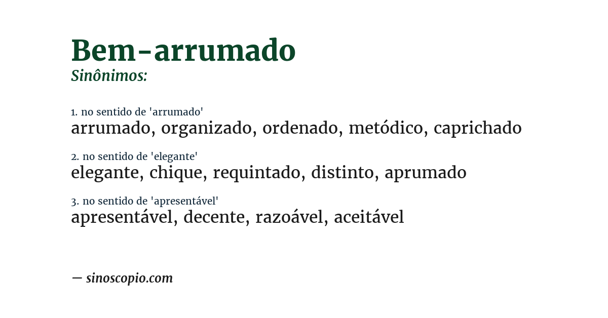Sinônimo de bem-arrumado