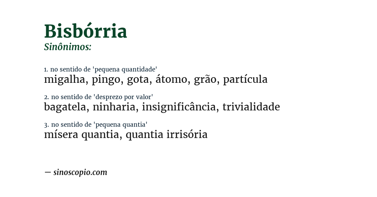 Sinônimo de bisbórria