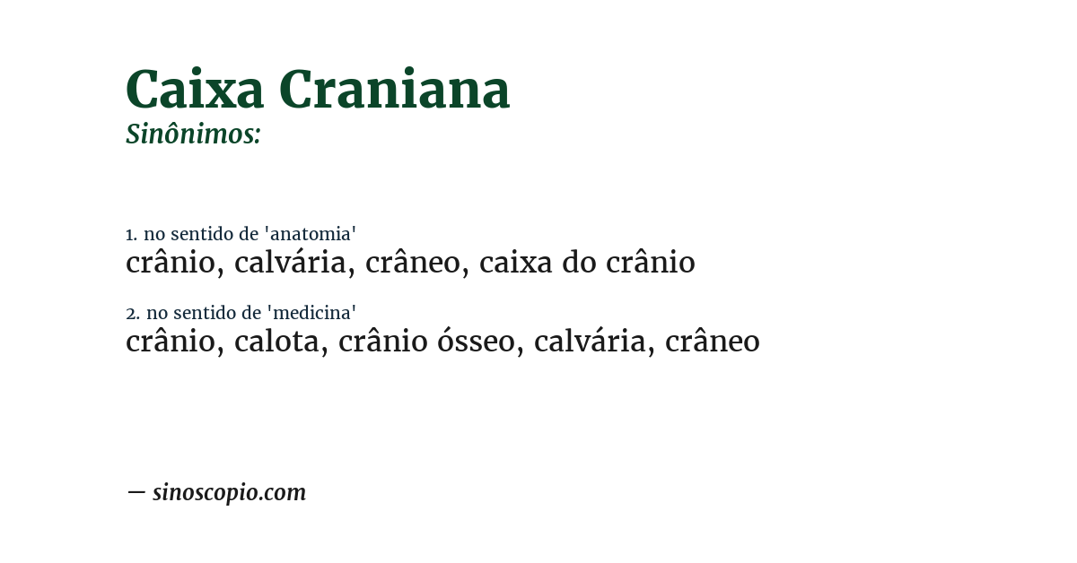 Sinônimo de caixa craniana
