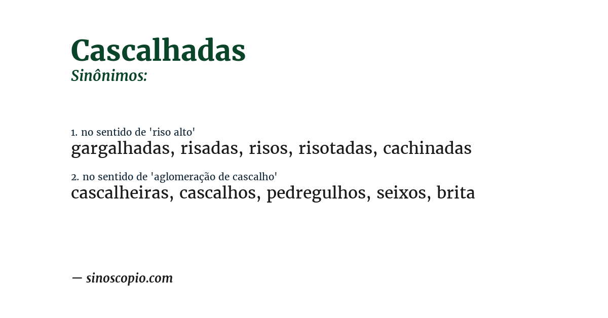 Sinônimo de cascalhadas