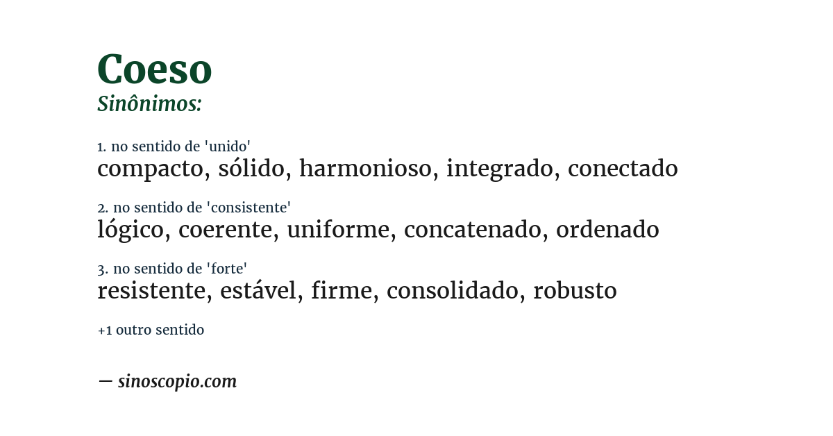 Sinônimo de coeso