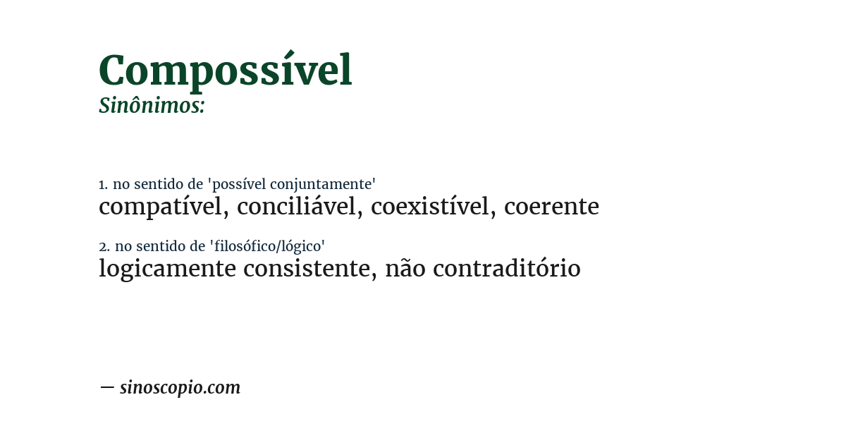 Sinônimo de compossível