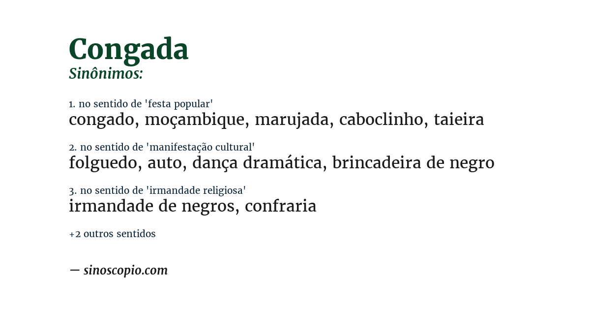 Sinônimo de congada