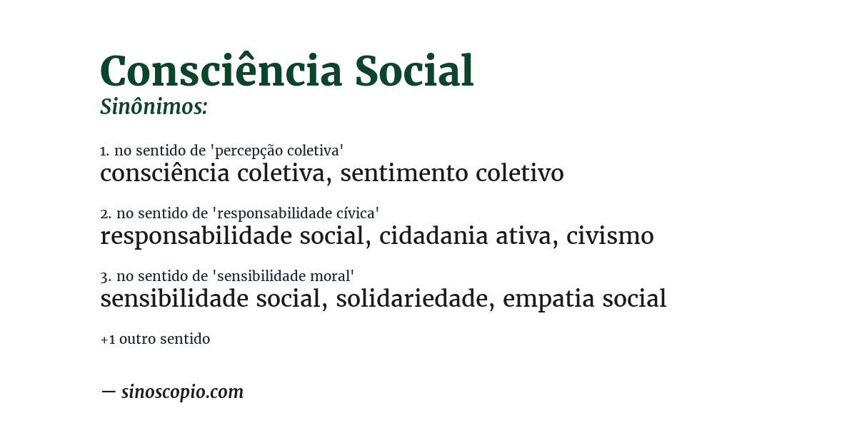 Sinônimo de consciência social