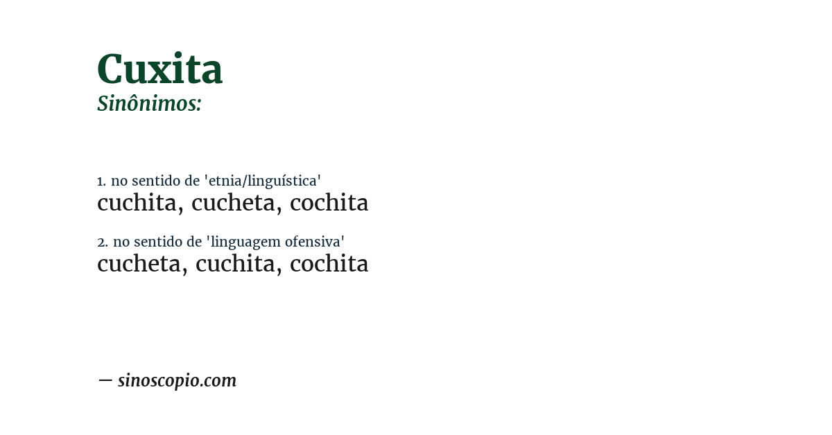 Sinônimo de cuxita