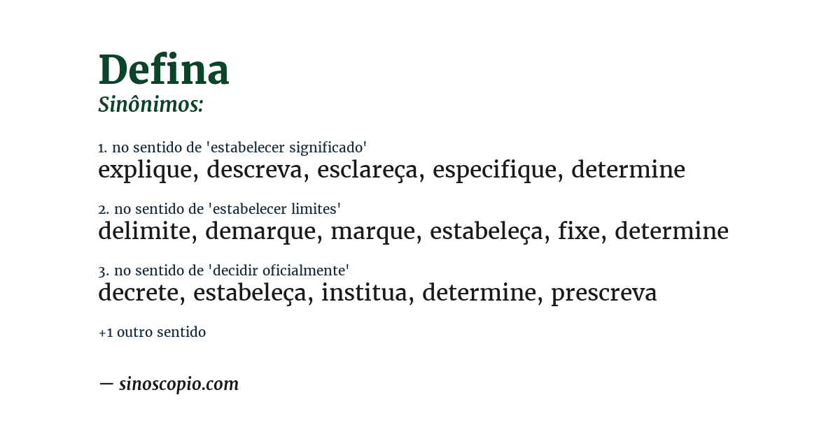 Sinônimo de defina