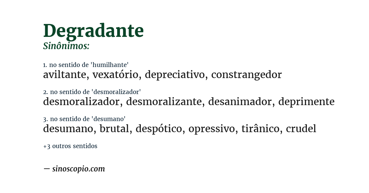 Sinônimo de degradante